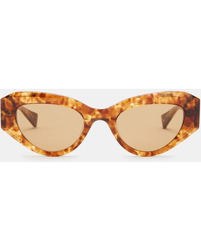 AllSaints Calypso Bevelled Cat Eye Sunglasses, - Natural