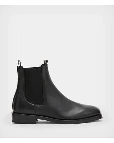 AllSaints Eli Leather Chelsea Boots - Black