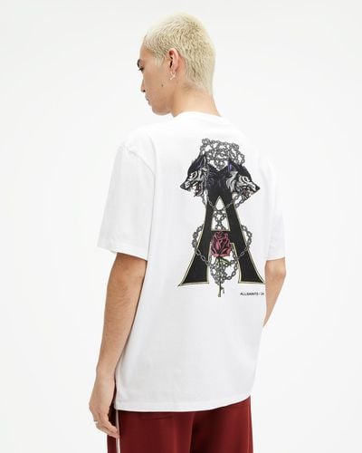 AllSaints Wulfane Printed Relaxed Fit T-shirt - White
