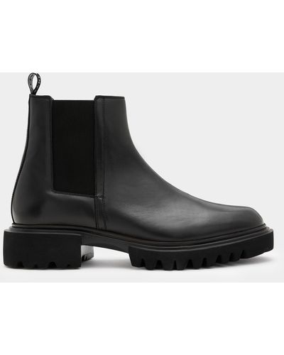AllSaints Vince Chunky Leather Boots - Black