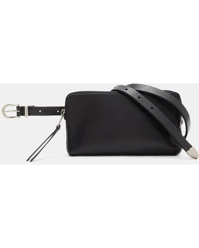AllSaints Matilde Western Leather Bag Belt - Black