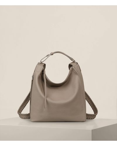 AllSaints Kita Small Leather Backpack - Grey