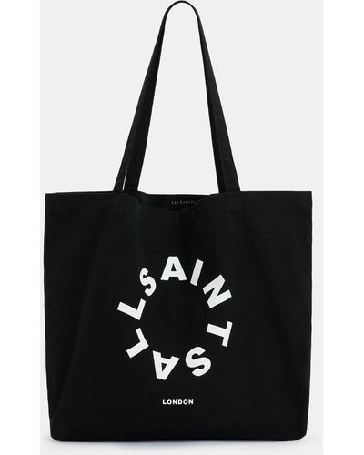 AllSaints Tierra Circle Logo Tote Bag - Black