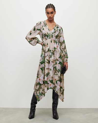 AllSaints Estelle Alessandra Midi Dress - Natural