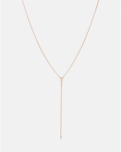 AllSaints Eryka Y-shaped Pendant Necklace - White