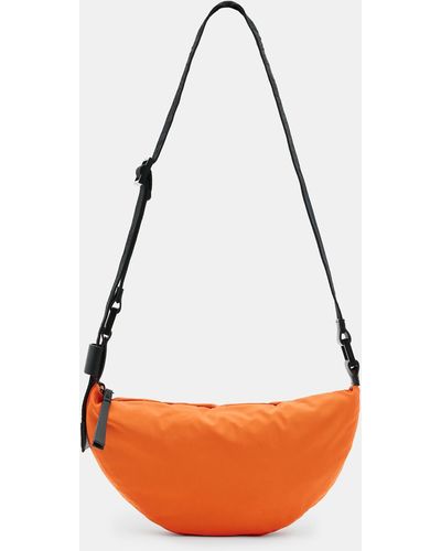 AllSaints Half Moon Recycled Crossbody Bag - Orange
