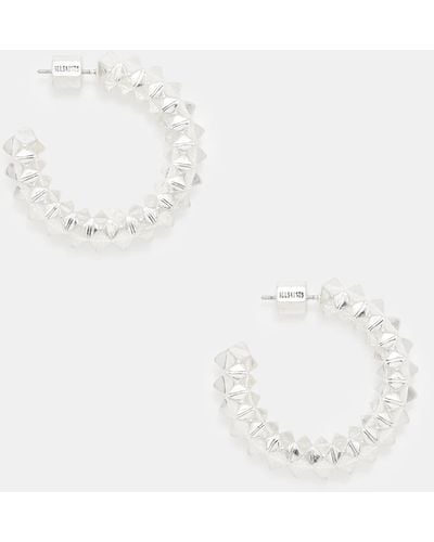 AllSaints Jaya Studded Hoop Earrings - White