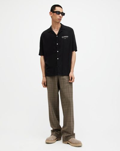 AllSaints Underground Short Sleeve Relaxed Fit Shirt - Black