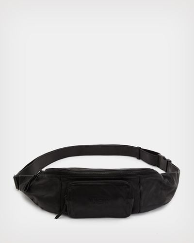 AllSaints Oppose Leather Bum Bag - Black