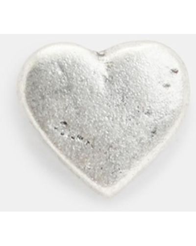 AllSaints Obi Sterling Silver Heart Stud Earring - White
