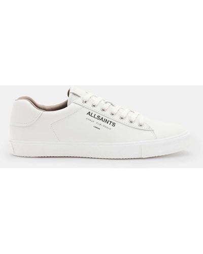 AllSaints Underground Leather Low Top Trainers - White