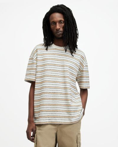 AllSaints Stanton Striped Oversized T-shirt, - Multicolour