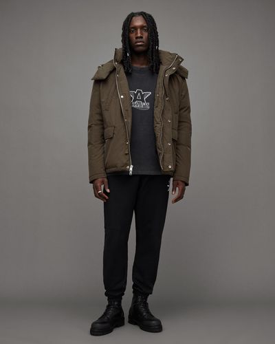 AllSaints Chalk Hooded Relaxed Fit Jacket - Grey