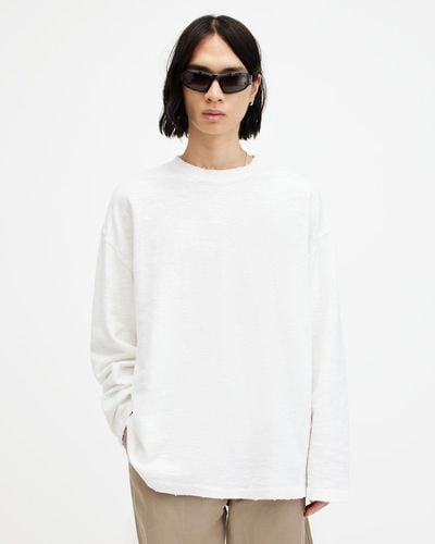 AllSaints Aspen Oversized Long Sleeve T-shirt, - White
