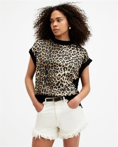 AllSaints Marti Leopard Print Sleeveless Tank Top, - Multicolor