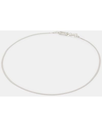 AllSaints Snake Chain Fine Sterling Silver Necklace, - Natural