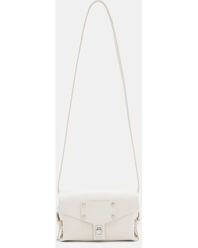 AllSaints Miro Mini Leather Crossbody Bag - White