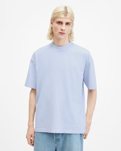 AllSaints Isac Oversized Crew Neck T-shirt, - Blue