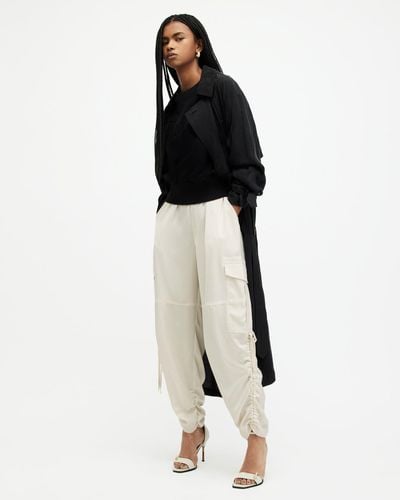 AllSaints Kaye Straight Fit Drawcord Trousers - Black