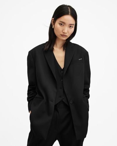 AllSaints Nellie Single Breasted Relaxed Blazer, - Black