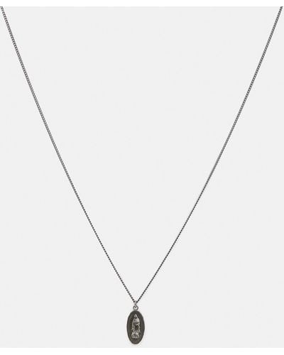 AllSaints Saint Hematite Sterling Silver Necklace, - Metallic