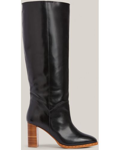 AllSaints Women's Morgan Knee High Leather Boots - Black