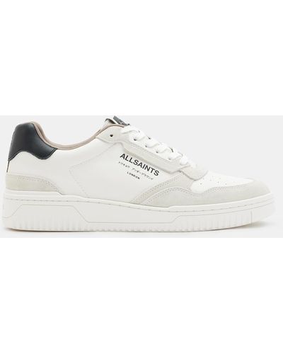 AllSaints Regan Leather Low Top Sneakers - White