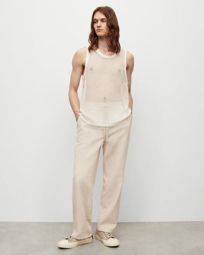 AllSaints Anderson Mesh Relaxed Fit Vest - Natural