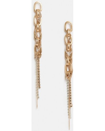 AllSaints Kirsty Layered Chain Earrings - White