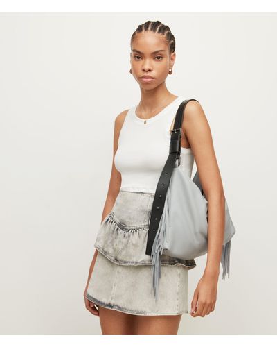 AllSaints Women's Edbury Fringe Leather Shoulder Bag - Multicolour