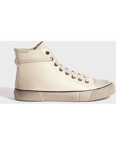 AllSaints Osun Leather Hightop Trainer Mens - Natural