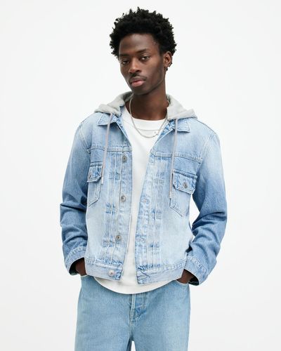 AllSaints Spirit Denim Trucker Jacket, - Blue