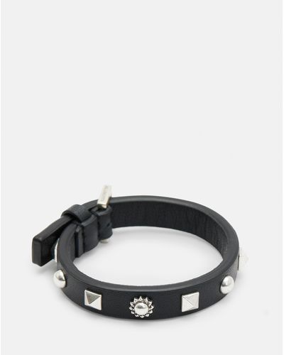 AllSaints Rayen Studded Leather Bracelet - Black
