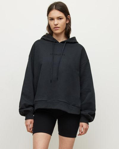 AllSaints Cornu Rihan Embroidered Hoodie - Black