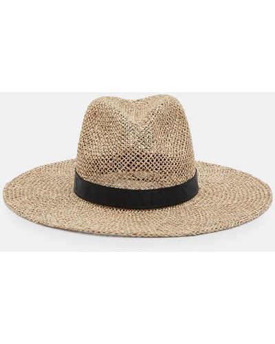 AllSaints Suvi Straw Fedora Hat - Natural