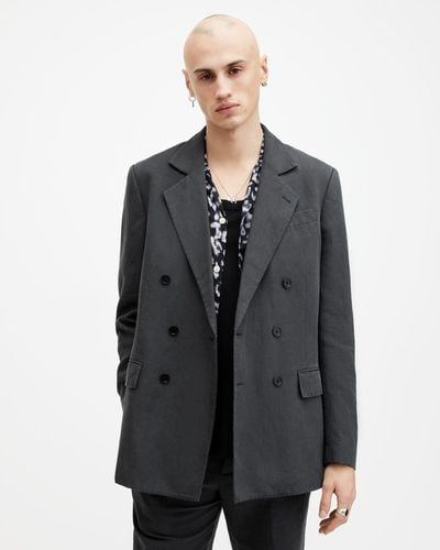 AllSaints Tansey Relaxed Fit Garment Wash Blazer, - Gray