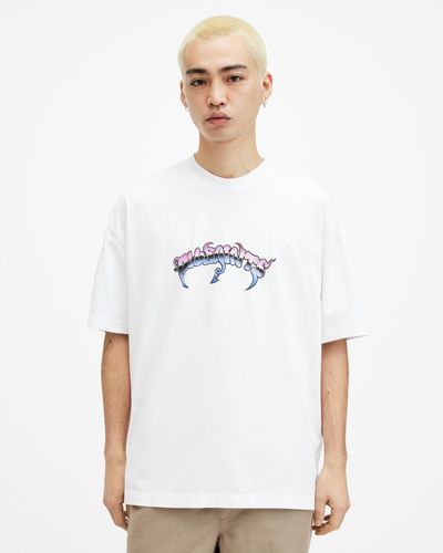 AllSaints Phang Logo Printed Crew Neck T-shirt, - White