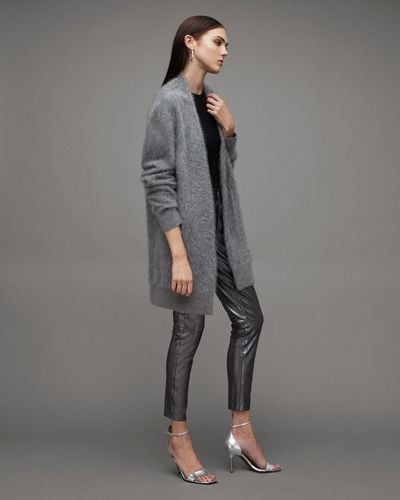 AllSaints Tessa Brushed Cashmere Cardigan - Grey