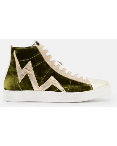 AllSaints Tundy Bolt High Top Leather Trainers - Green