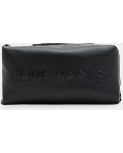 AllSaints Elliotte Leather Storage Pouch Bag - Black