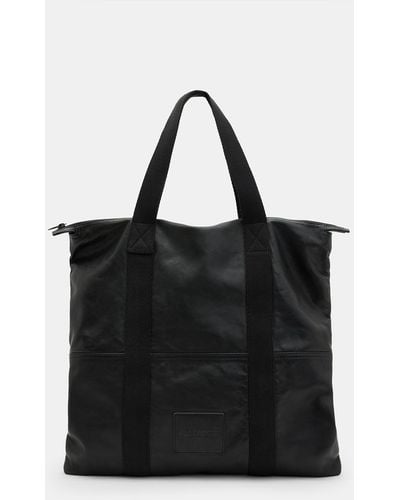 AllSaints Afan Spacious Leather Tote Bag - Black