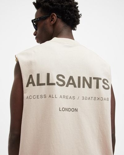 AllSaints Access Relaxed Fit Sleeveless Tank Top - Natural