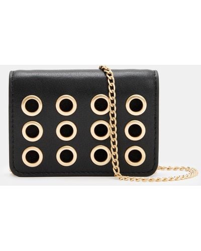 AllSaints Tallulah Eyelet Leather Crossbody Bag - Black