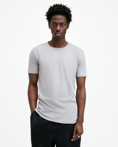 AllSaints Tonic Crew Neck Slim Ramskull T-shirt, - White