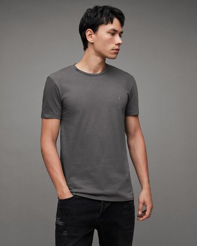 AllSaints Kilburn Ramskull Shirt Cardigan in Gray for Men | Lyst