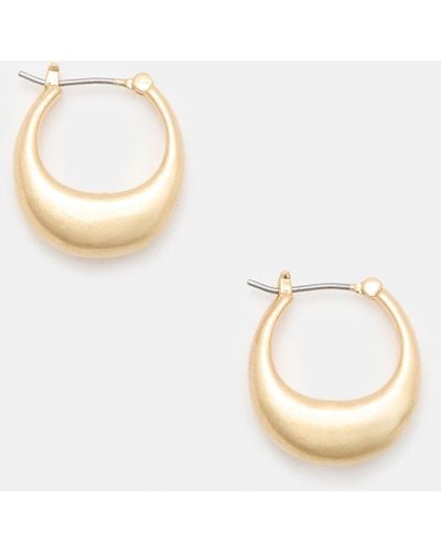 AllSaints Fern Small Engraved Hoop Earrings - Metallic