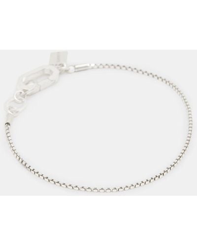 AllSaints Box Chain Fine Sterling Silver Bracelet, - White