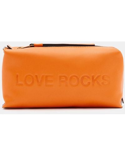 AllSaints Elliotte Leather Storage Pouch Bag - Orange