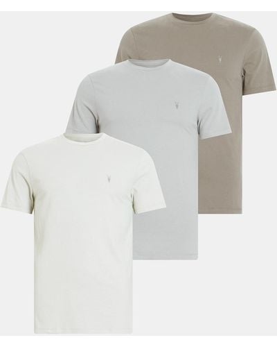 AllSaints Brace Brushed Cotton T-shirts 3 Pack, - Multicolour