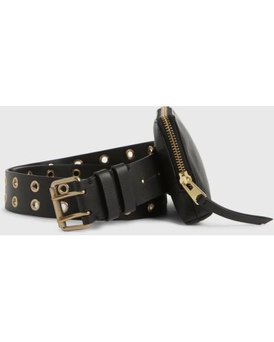 AllSaints Iryna Removable Bag Leather Belt - Black